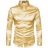 Lars Amadeus Men's Satin Long Sleeves Button Down Prom Party Dress ...