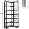 SEVOBAL Decorative Bookshelf 78.7" Tall Bookshelf 7-Tier Industrial Display Shelf Corner Shelf, Brown, 23.62"*23.62"*78.74" - 3 of 4