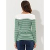 INSPIRE CHIC Women's Color Block Round Neck Long Sleeves Striped Basic T-Shirt - 3 of 4