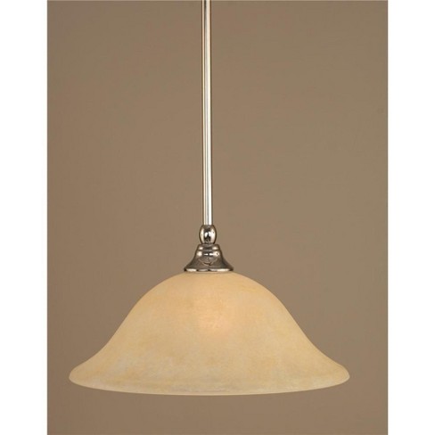 Toltec Lighting Any 1 - Light Pendant in  Chrome with 12" Amber Marble Shade - image 1 of 1