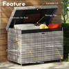 Whisen 230 Gallon Wicker Deck Box with Wheels, All-Weather Outdoor Storage - 2 of 4