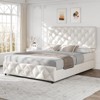 Frame with 4 Storage Drawers, Faux Leather Upholstered Platform Bed Frame, Adjustable Headboard, , No Box Spring Needed - 4 of 4