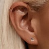 Blue Marquise CZ Flat Back Earrings for Cartilage Helix Tragus Lobe Gold Plated Sterling Silver 1 pair by Ginger Lyne - 4 of 4