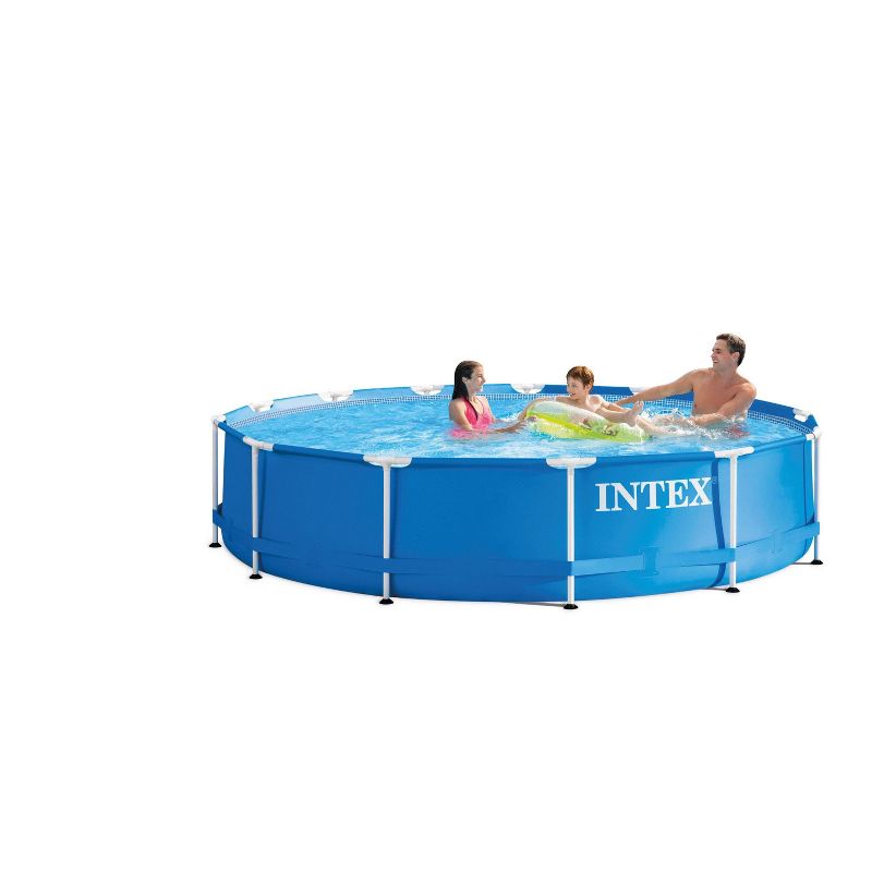 Intex 13&#39; x 33&#34; Metal Frame Above Ground Pool with Filter Pump, 3 of 8