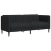 vidaXL Sofa Set Black Polyester, Plywood, Solid Wood 2-seater and 3-seater - 4 of 4