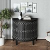 VYNXARIA Modern Half-moon 2 Door Wooden Cabinet Storage Cabinet with Featuring Two-tier Storage, for Living Room, Hallway, Entryway and Dining Room - 2 of 4