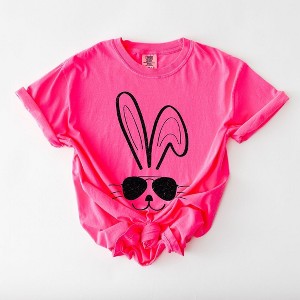 Simply Sage Market Women's Sunglasses Bunny Short Sleeve Garment Dyed Tee - 1 of 4