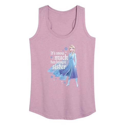 Women's Frozen 2 It's So Much Fun Being A Sister Elsa Graphic Racerback ...