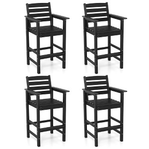 Tangkula Patio Bar Stools Set of 4 Tall Adirondack Chair w/ Backrest Armrests & Footrests - 1 of 4