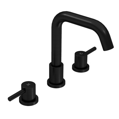 Bathroom Faucet 8 Inch – Widespread Sink Faucet with Smooth Curve Spout, 2 Handles, 3-Hole Mount, Includes CUPC Certified Lines & Pop-Up Drain