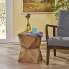 NAYSAYE Patio End Tables Waylon Side Table with Abstract Hourglass Design for Indoor and Outdoor Use, Beige, 20.5"*16.25"*16.25" - 4 of 4