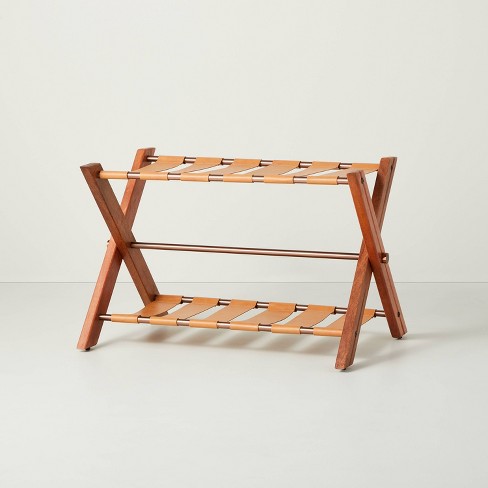 Fold up store luggage rack