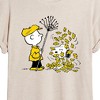 Women's - Peanuts - Snoopy and Charlie Fall Leaves Oversized Graphic T-Shirt - 2 of 4