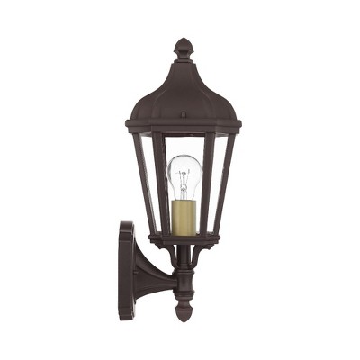 Elegant Bronze Finish Outdoor Wall Lantern with Clear Glass