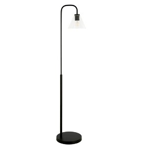 Hudson and Canal Arc Floor Lamp with Cone Glass Shade - 1 of 4