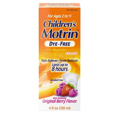 Children's Motrin (NSAID) Oral Suspension Dye-Free Pain Reliever - Berry - 4 fl oz