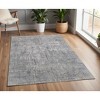 Gray and Silver Abstract Hand Woven Worn Faded Area Rug - 2 of 4