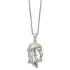 Black Bow Jewelry Stainless Steel Polished Jesus Profile Necklace, 22 Inch - 2 of 4