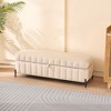 Zeus & Ruta 49.2" Velvet Upholstered Storage Ottoman Bench  for End of Bed with Metal Legs - 2 of 4