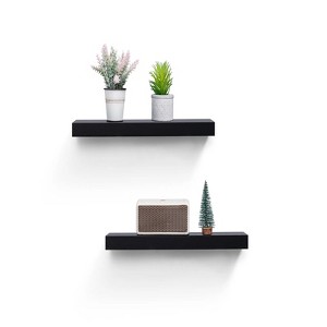 FONTOI 18.11" Floating Shelves, Wall Mounted Shelves for Bathroom, Living Room, Kitchen, Hanging Shelf for Books/Decor, Black, 3.94"*1.18"*18.11" - 1 of 4