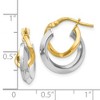 Black Bow Jewelry 16mm (5/8 Inch) 14k Two Tone Gold Polished Double Round Hoop Earrings - 4 of 4