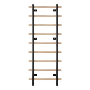 VEVOR Swedish Ladder Wall Gym, 9-Level Swedish Ladder Suspension Trainer, 330LBS Loading Solid Wood + Carbon Steel Gymnastics Stall Bars, Black - 1 of 4