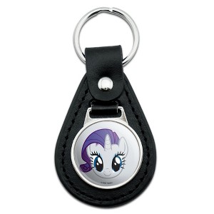 My Little Pony Rarity Face Black Leather Keychain - 1 of 4