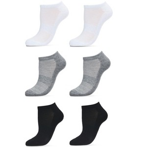 Memoi Women's 6 Pair Pack Sports Half Cushioned Low Cut Socks - 1 of 3