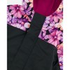 Deux par Deux Girl Mid-Season One-Piece Outerwear Black with Pink and Orange Flowers - 4 of 4