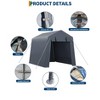 6x6 FT Portable Outdoor Storage Shed with 2 Roll-Up Zipper Doors & Vents, 240G Heavy-Duty Shelter Waterproof PE Tarp - 2 of 4