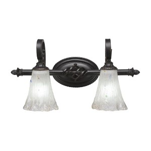 Toltec Lighting Elegante 2 - Light Vanity in  Dark Granite with 5.5" Fluted Frosted Crystal Shade - 1 of 1
