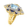 Ross-Simons 2.10 ct. t.w. London Blue, Sky Blue and White Topaz Ring With Blue Enamel in 18kt Gold Over Sterling - 3 of 4