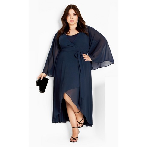 Women's Plus Size Fleetwood Maxi Dress - navy |   CITY CHIC - image 1 of 4