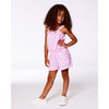Deux par Deux Girl Printed Terry Cloth Romper Vibrant Pink and White - 2 of 4