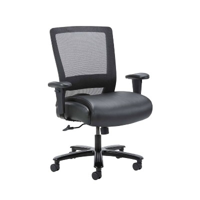 High Back Leather Plus Chair Black - Boss Office Products : Target