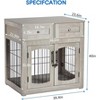 40-Inch Wooden Dog Crate, 2-in-1 Kennel with Removable Cushion, Custom Door & Storage for Medium-Large Dogs - 2 of 4