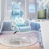 Dexmalle Cute Cat Gaming Chair with Paw Lumbar Cushion,Blue - 2 of 4