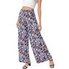 BLUEMING Womens Wide Leg Pants Casual Palazzo Pants Flowy Pants Elastic High Waist Drawstring Lounges - 3 of 4