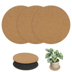 Unique Bargains Multipurpose Durable Lightweight Non-slip Plant Coasters Round - 1 of 4