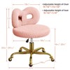 ROOMTEC Vanity Chair with Wheels, Swivel Makeup Chair,Bedroom Height Adjustable Chair with Upholstered and Cute Bow Backrestst - 2 of 4