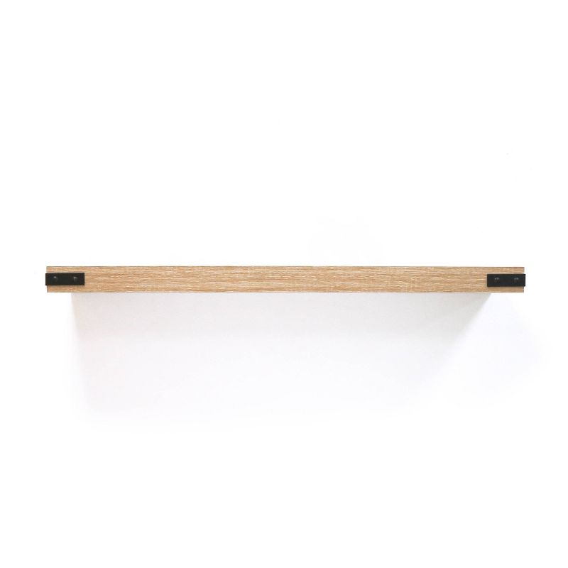 36&#34; x 9.2&#34; Floating Shelf Wall Mounted with Metal Corners White Oak - Inplace, 4 of 7