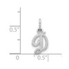 Black Bow Jewelry 14k White Gold, Sadie Collection, Mini Satin Script Initial D Charm - 4 of 4
