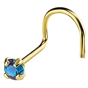 Jewelry Avalanche 22G 14K Gold Nose Screw Nose Stud with Alexandrite Gemstone - 1 of 3