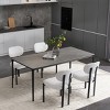 Set of 2 Modern Dining Chairs,Fabric Upholstered Accent Chair with Metal Legs,Armless Kitchen Chairs for Dining Room-Cuddlewood - 3 of 4