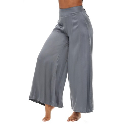 Alexander Del Rossa Women's Wide Leg Palazzo Lounge Pants Lightweight Loose  Comfy Casual Pajama Pants Steel Gray Small : Target