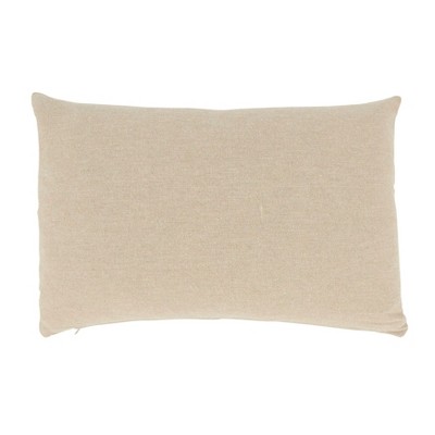 Beige Nautical Anchor Embroidered Cotton Throw Pillow, 12"x18"