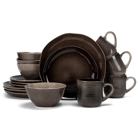 Elanze Designs 16-piece Reactive Glaze Ceramic Stoneware 
