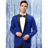 INSPIRE CHIC Men's Shawl Lapel One Button Tuxedo Wedding Shiny Sequin Blazer - 2 of 4