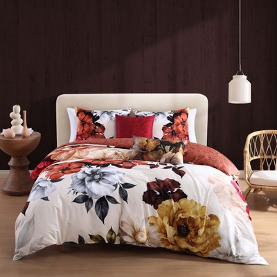 Bebejan Carnelian Flora 100% Cotton 5-Piece Reversible Comforter Set