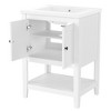 Akoasm 24 in. W Modern Sink Bathroom Vanity Cabinet with Solid Wood Frame and Open Style Shelf-White - 4 of 4